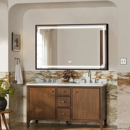 Framed Rectangle Shape LED Mirror