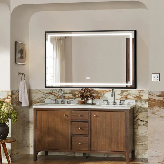 Framed Rectangle Shape LED Mirror