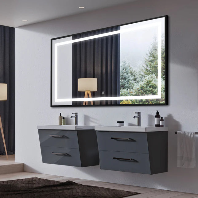 Framed Rectangle Shape LED Mirror