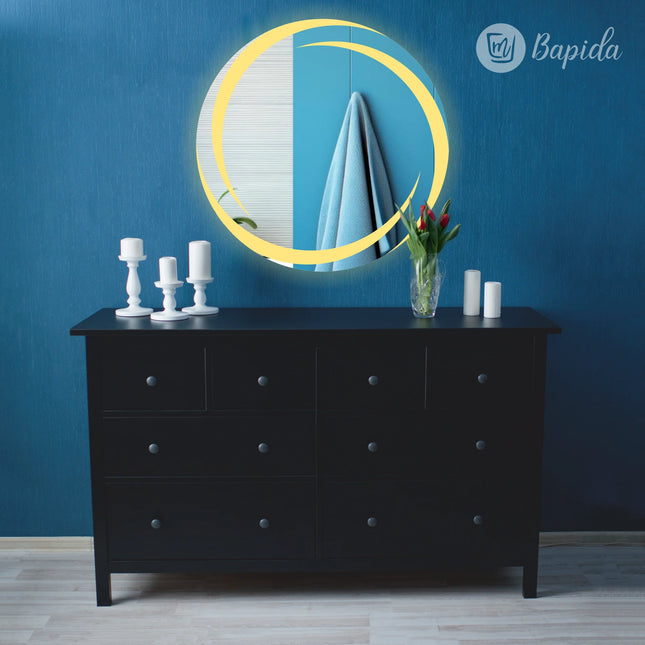 Haley Round LED Mirror with 3 Lights