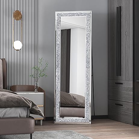 Alvy Standing Floor Rectangle Crystal LED Mirror