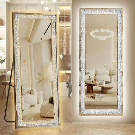Alvy Standing Floor Rectangle Crystal LED Mirror