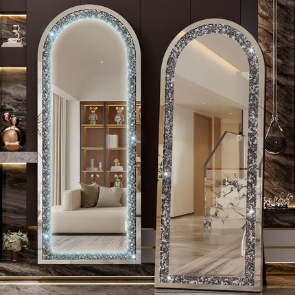 Alvy Full length Standing Floor Arch Crystal LED Mirror