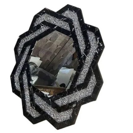 30 In Alyasha Round Crystal Mirror