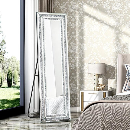 Amon Standing Floor Rectangle Crystal LED Mirror 5