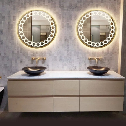 Ancell Round LED Mirror with 3 Lights 2