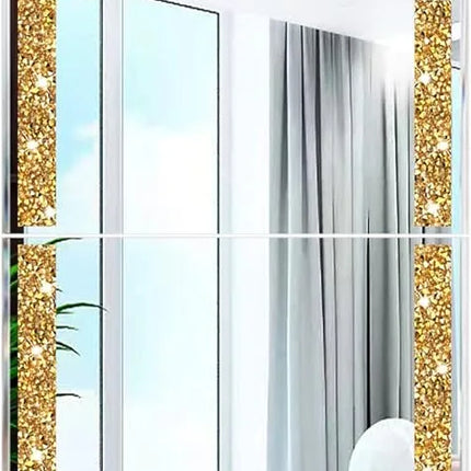Ansley Rectangle Gold Crystal Mirror