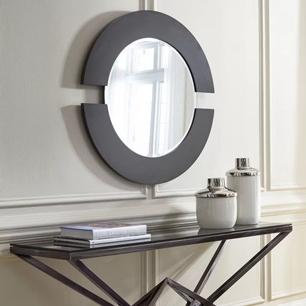 Bapida Agthe black wood wall mirror