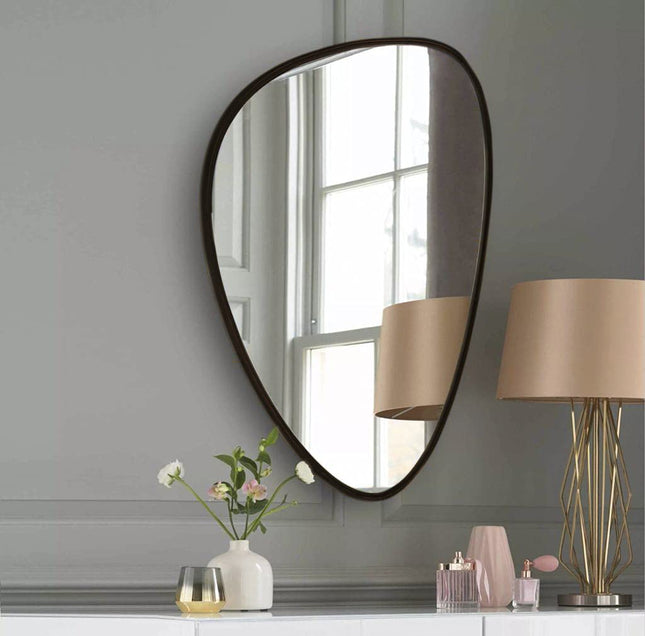 Black Pebble Shaped Mirror