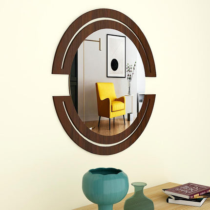 Brown Round Mirror 3