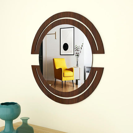 Brown Round Mirror 4