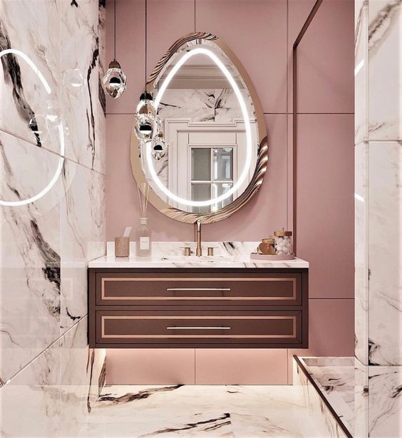 Calmas Irregular LED Mirror with 3 Lights