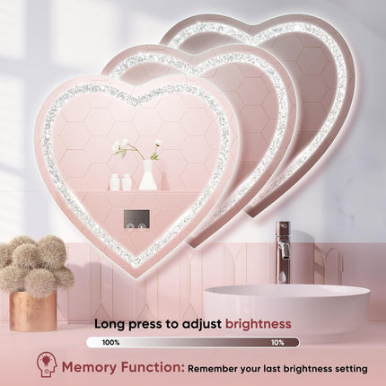 Casmer Crystal Heart LED Mirror 2