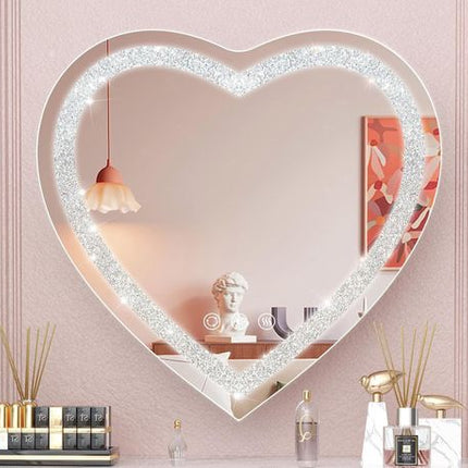 Casmer Crystal Heart LED Mirror