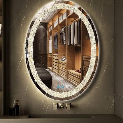Casmer Crystal Oval LED Mirror
