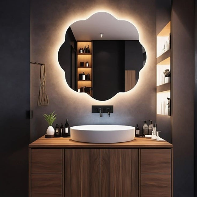 Cloud Design Round Shape Backlit LED Mirror
