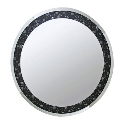 Colwell Round Shape Black Crystal Mirror