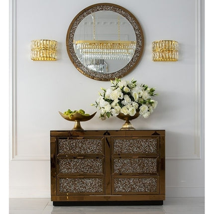 Cosentino Brown Crystal Round Mirror 3
