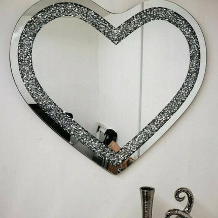 Crystal heart miror