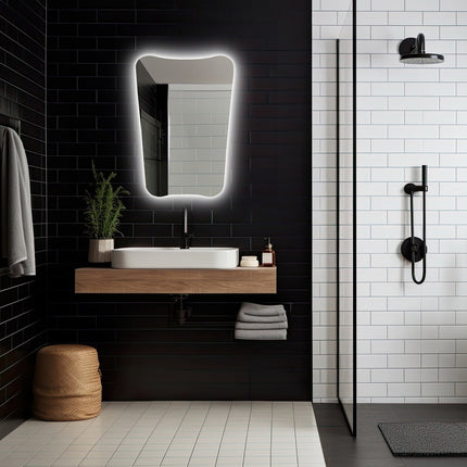 Basin Irregular LED Mirror with 3 LED Lights