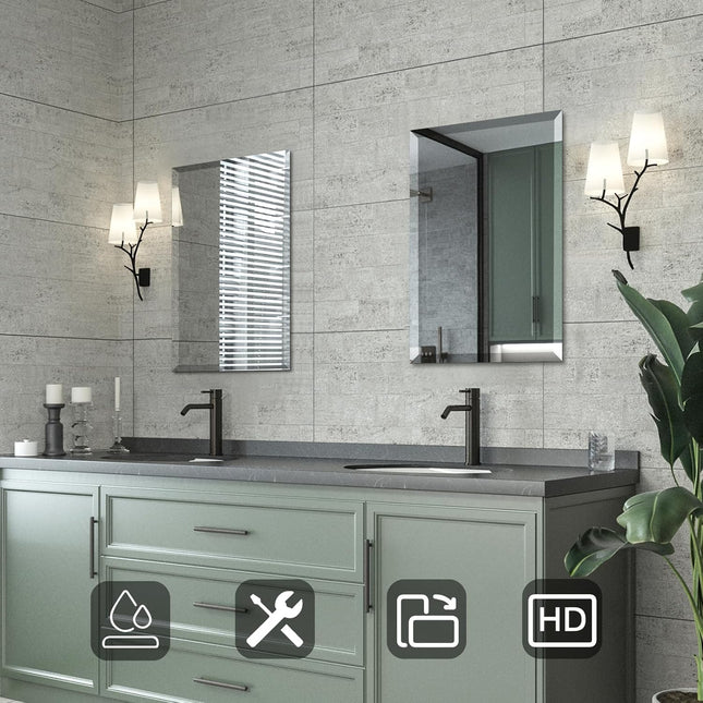 Glenis Frameless Rectangle Bevel Mirror 2