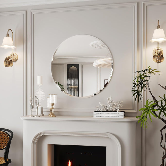 Glenis Frameless Round Bevel Mirror 2