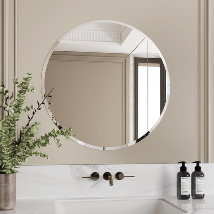 Glenis Frameless Round Bevel Mirror 3