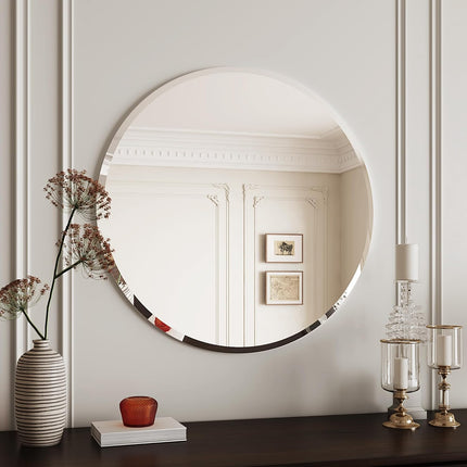 Glenis Frameless Round Bevel Mirror