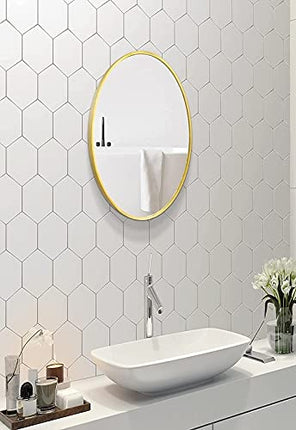 30 x 20 Inch Oval Wood Wall Mirror