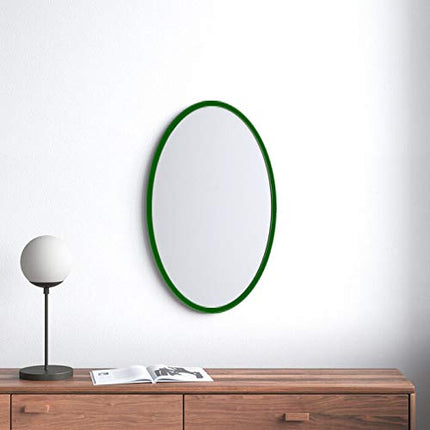 30 x 20 Inch Oval Wood Wall Mirror