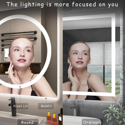 Holton Rectangle LED Mirror with 3 LED Lights 2