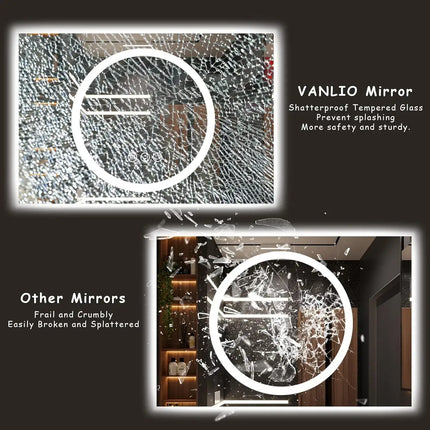 Holton Rectangle LED Mirror with 3 LED Lights 5