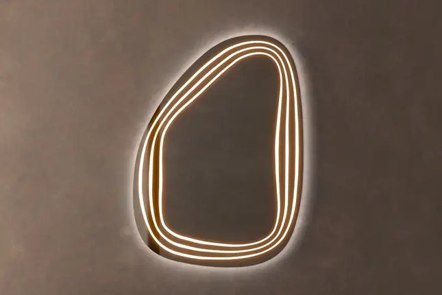 Keira Pebble Shaped LED Mirror with 3 Lights 3