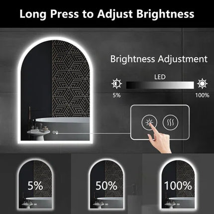 Kolby Frosted Edge Arch LED Mirror 3