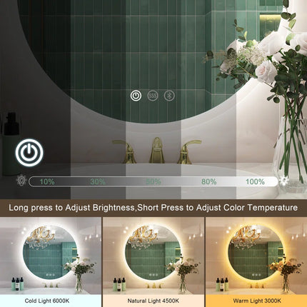 Kolby Frosted Edge Round LED Mirror 3