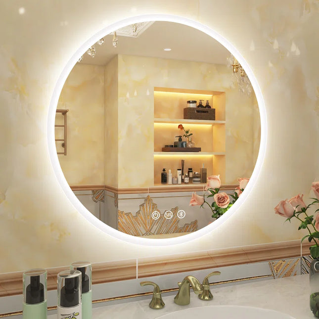 Kolby Frosted Edge Round LED Mirror