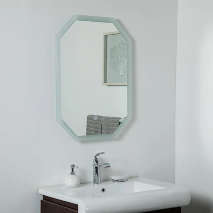 Kolby Octagonal Capsule Shape Frosted Edge LED Mirror 3