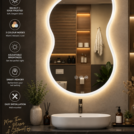 Lavina Irregular Design Led Mirror w Anti-fog
