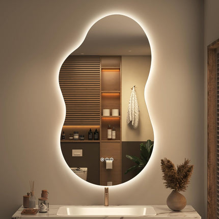 Lavina Irregular Design Led Mirror w Anti-fog