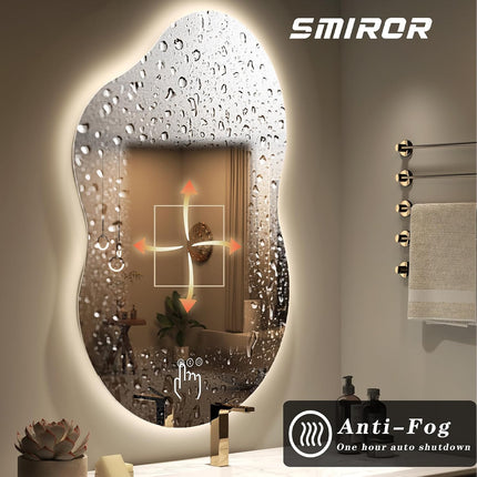 Lavina Irregular Design Led Mirror w Anti-fog