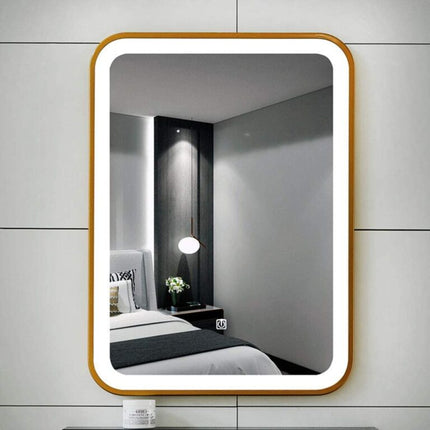 Liana Metal Gold Framed Rectangle LED Mirror 4