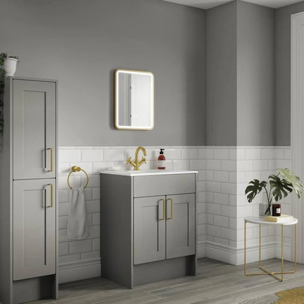 Liana Metal Gold Framed Rectangle LED Mirror 5