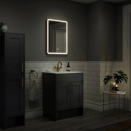 Liana Metal Gold Framed Rectangle LED Mirror 6
