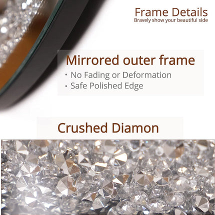 Casmer Crystal Round LED Mirror with 3 lights