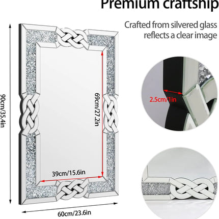 Mirta Rectangle Crystal Mirror 3