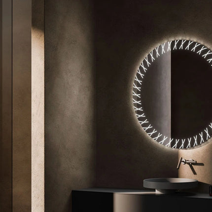 Nafna Round LED Mirror with 3 LED Lights