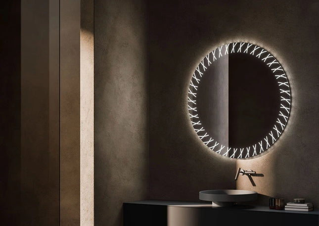 Nafna Round LED Mirror with 3 LED Lights