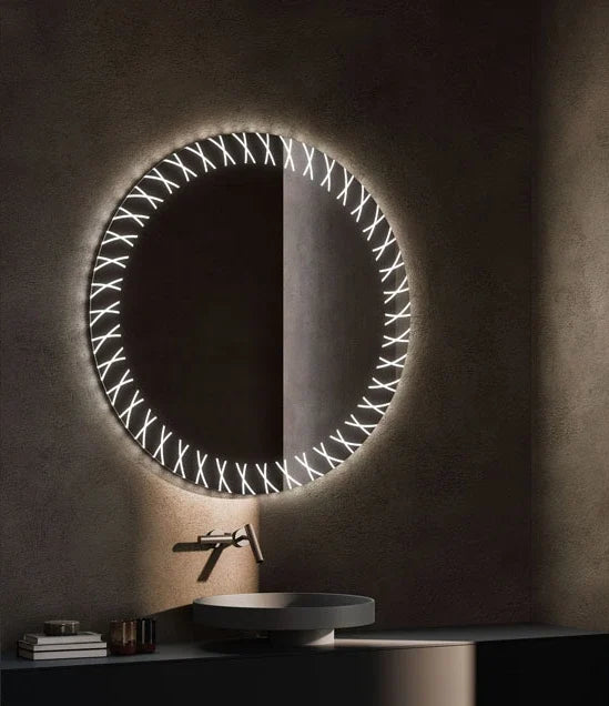 Nafna Round LED Mirror with 3 LED Lights