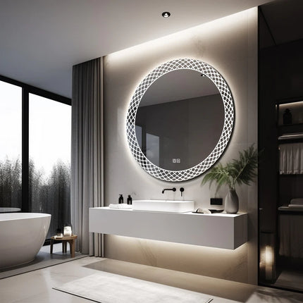 Niyan Round LED Mirror with 3 Lights 2