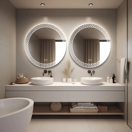 Niyan Round LED Mirror with 3 Lights 3